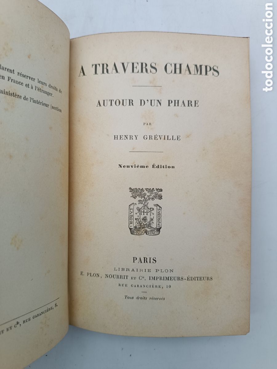 Libros antiguos: A trav&eacute;s champs par Henry Greville - Foto 3