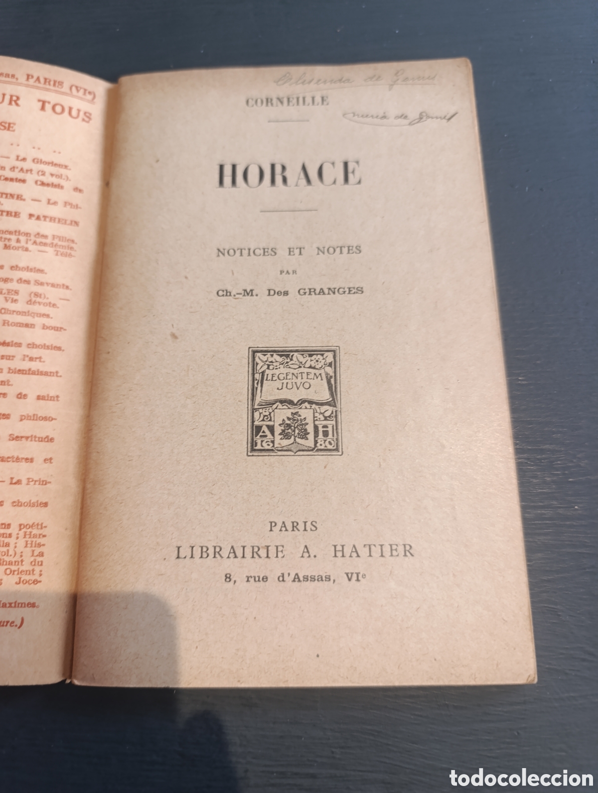 Libros antiguos: CORNEILLE. HORACE NOTICES ET NOTES Paris - Foto 2