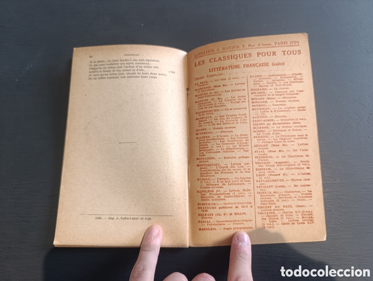 Libros antiguos: CORNEILLE. HORACE NOTICES ET NOTES Paris - Foto 4