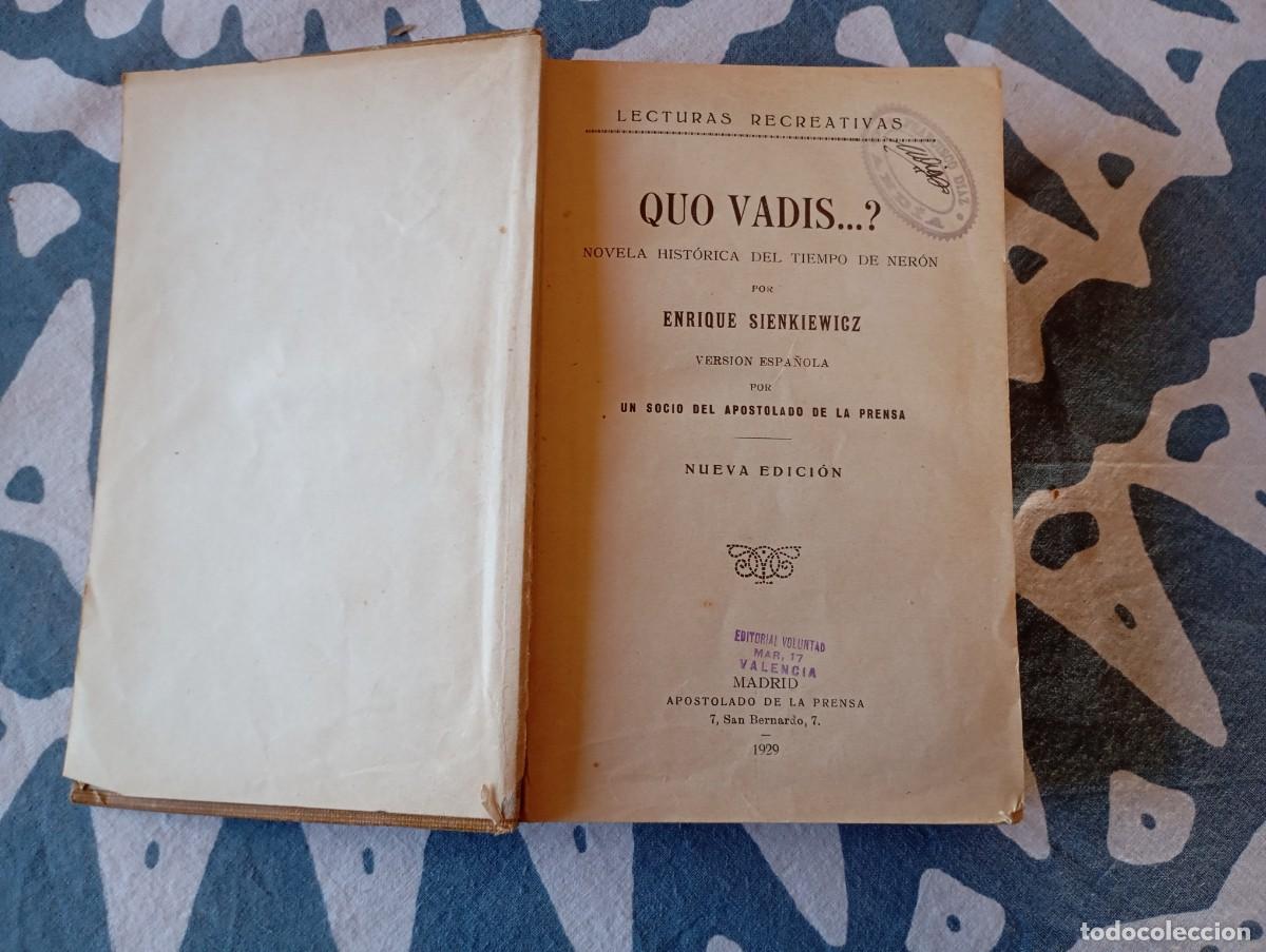 Libros antiguos: Quo Vadis Enrique Sienkiewicz 1929 - Foto 4