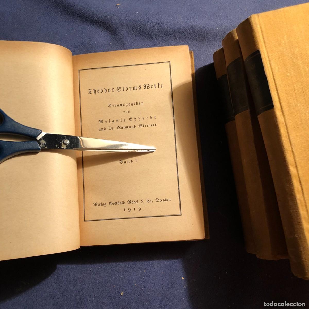 Libros antiguos: THEODOR STORM: - WERKE (4 VOL&Uacute;MENES) - (1919) - Foto 3