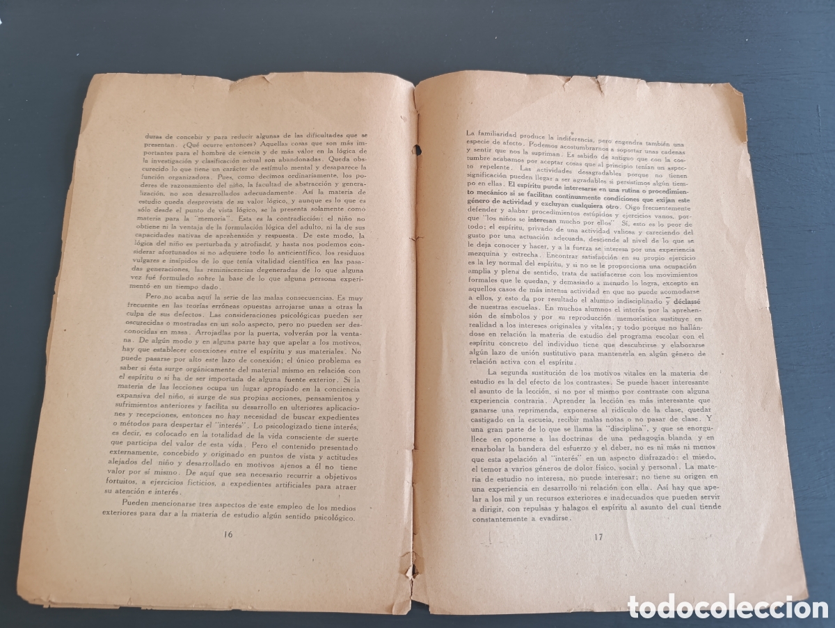 Libros antiguos: El Ni&ntilde;o y el Programa Escolar. John Dewey. San Jos&eacute;. 1925 - Foto 3