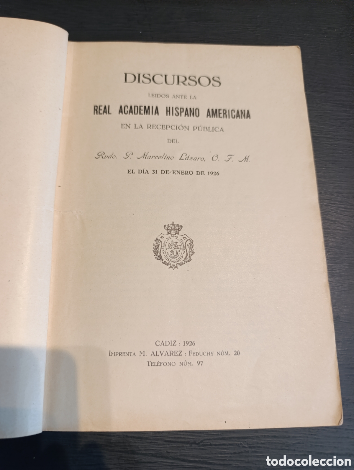Libros antiguos: Discurso de D. Marcelino L&aacute;zaro el 31 de enero de 1926 - Foto 2