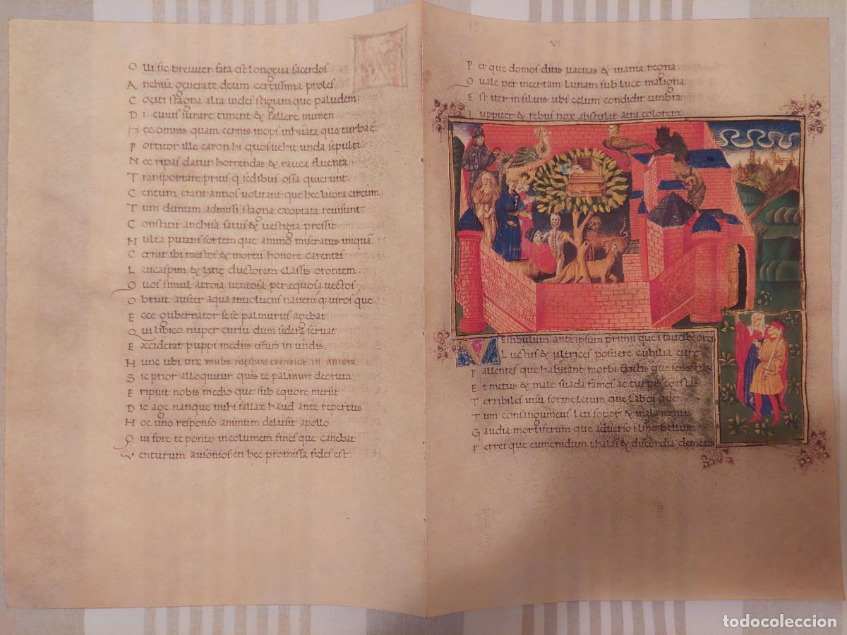 Libros antiguos: PAGINAS FACSIMIL DE LA ENEIDA DE VIRGILIO - Foto 2