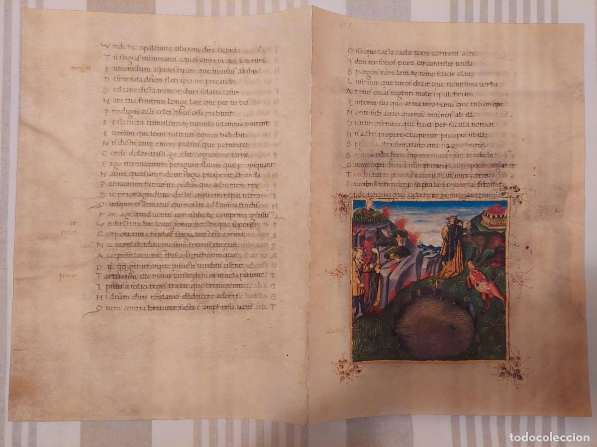 Libros antiguos: PAGINAS FACSIMIL DE LA ENEIDA DE VIRGILIO - Foto 4