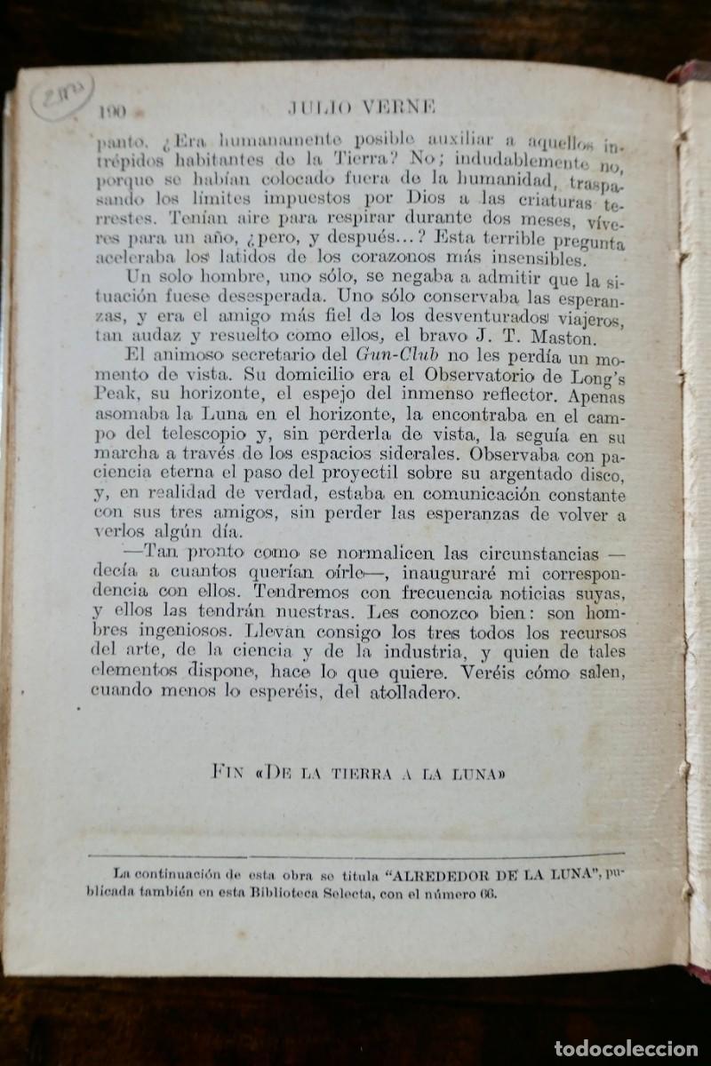 Libros antiguos: BIBLIOTECA SELECTA - DE LA TIERRA A LA LUNA- JULIO VERNE - 65 - Foto 5