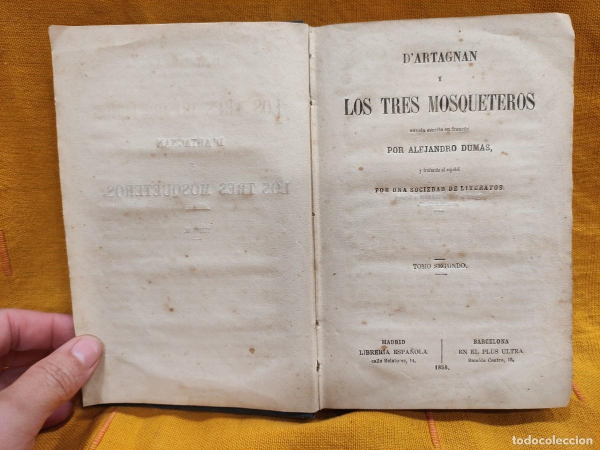 Libros antiguos: Libro Los tres mosqueteros Tomo 2 1859 - Foto 8