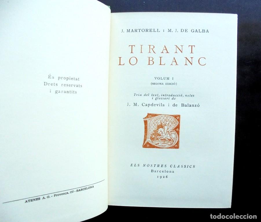 Libros antiguos: Tirant lo Blanc I 1926 impecable 2a ed. Els Nostres Cl&agrave;ssics - Foto 2