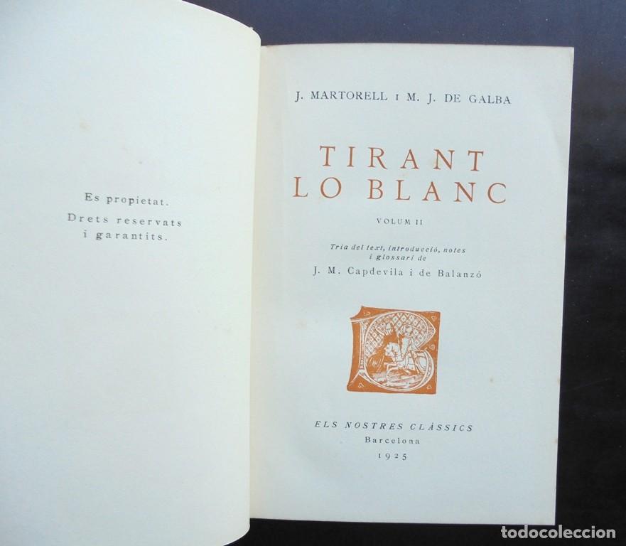 Libros antiguos: Tirant lo Blanc II 1925 impecable Els Nostres Cl&agrave;ssics - Foto 2