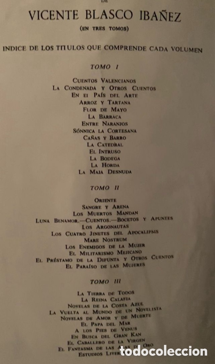 Libros antiguos: Vicente Blasco Ib&aacute;&ntilde;ez. Obras completas. - Foto 2