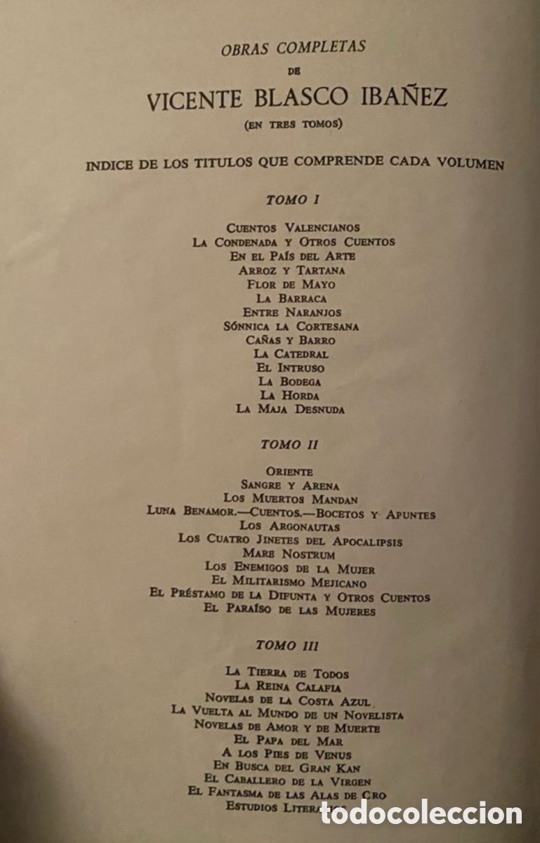 Libros antiguos: Vicente Blasco Ib&aacute;&ntilde;ez. Obras completas. - Foto 4