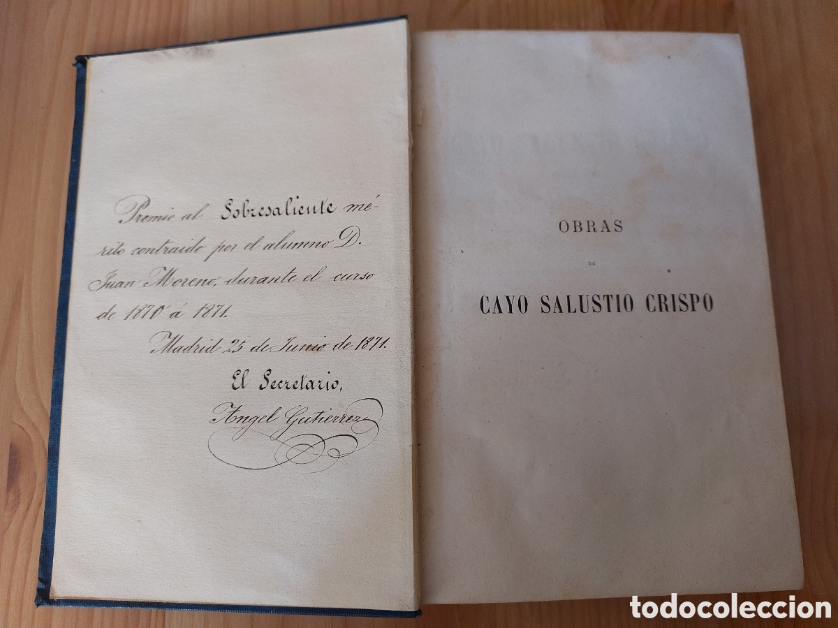 Libros antiguos: Obras de C. Salustio Crispo - Foto 2