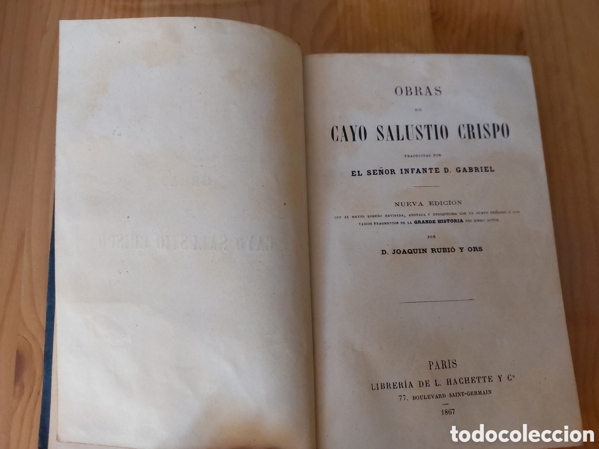 Libros antiguos: Obras de C. Salustio Crispo - Foto 3