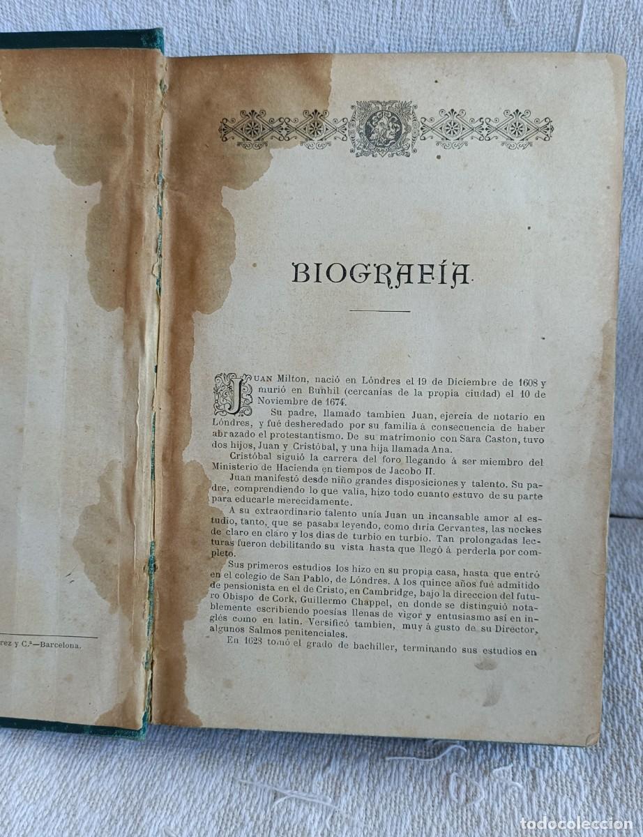 Libros antiguos: John Milton. El para&iacute;so perdido 1883 - Foto 4