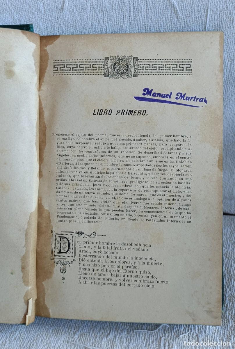 Libros antiguos: John Milton. El para&iacute;so perdido 1883 - Foto 6