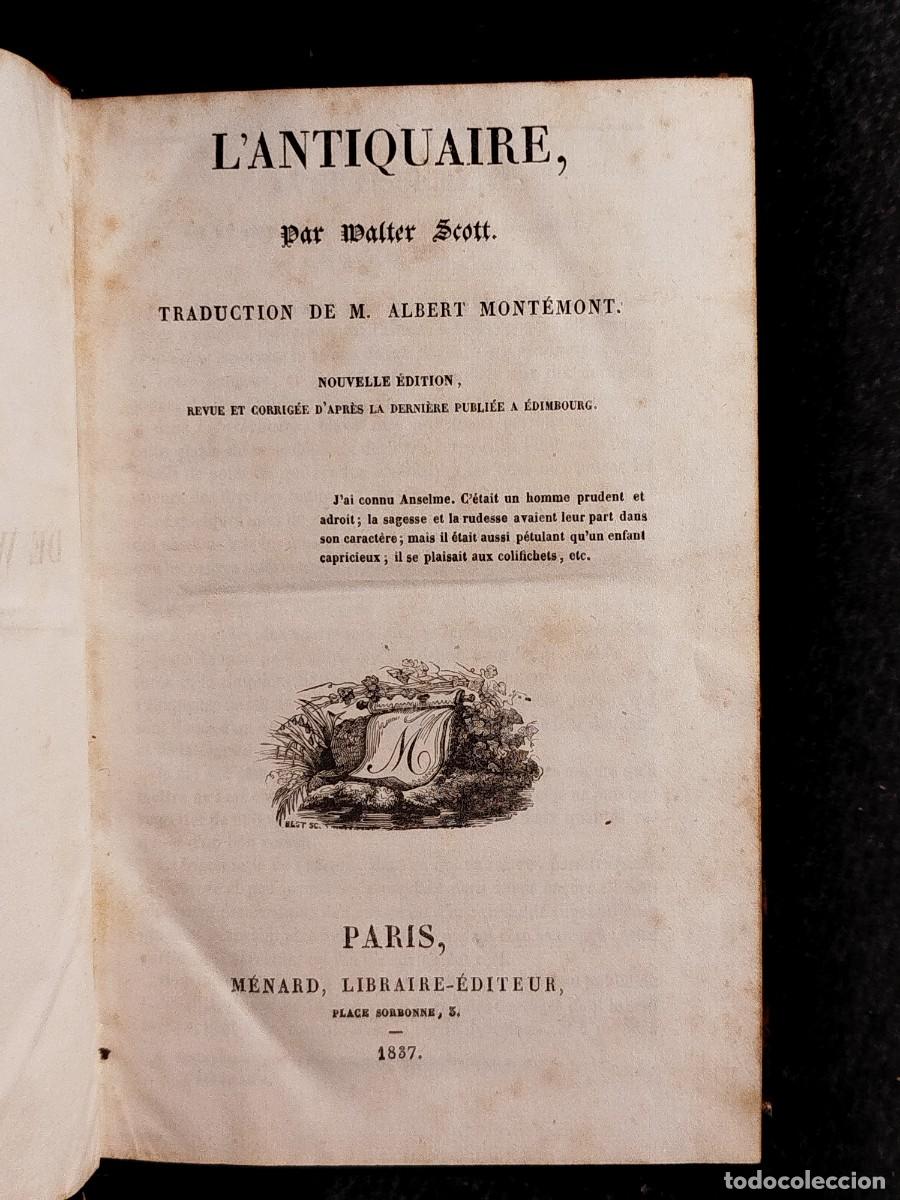 Libros antiguos: 1837. Lantiquaire. Walter Scott. - Foto 2