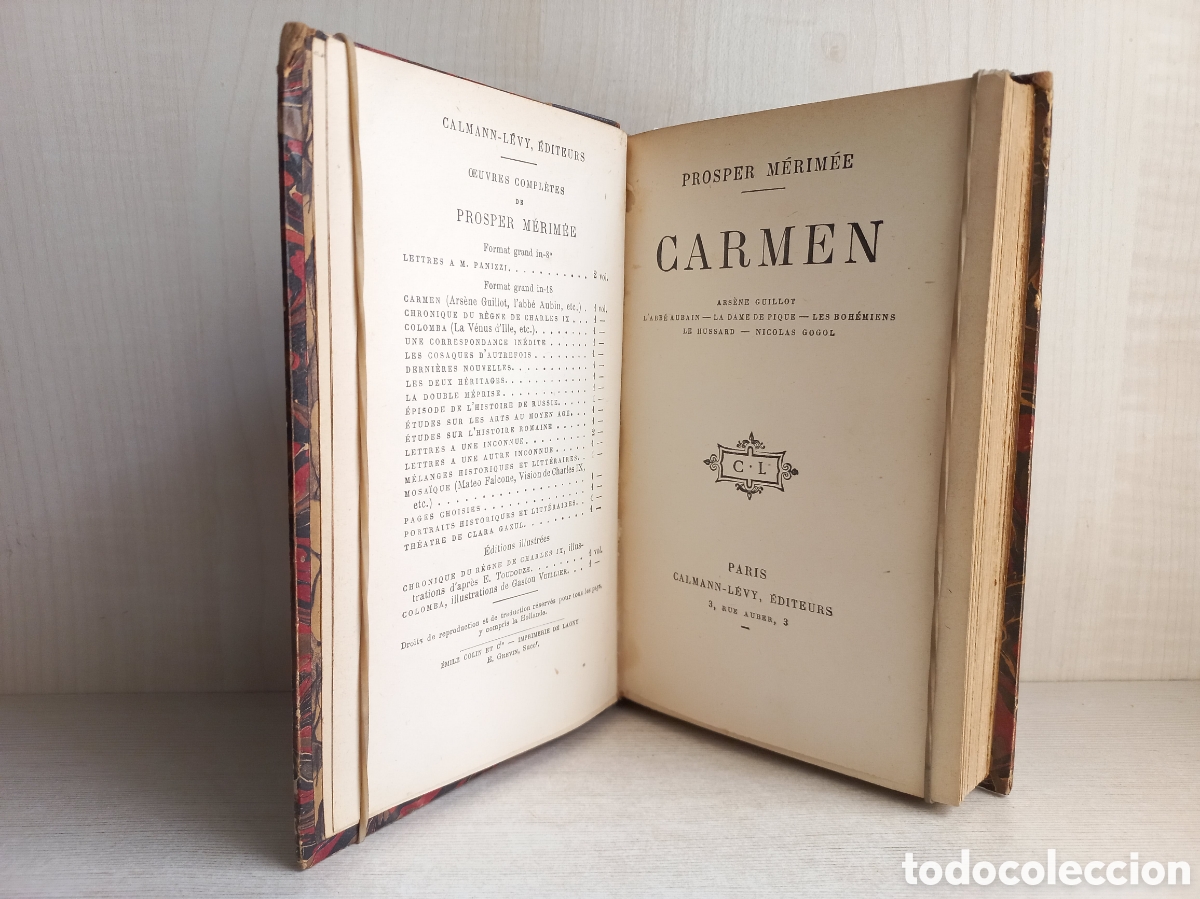 Libros antiguos: Carmen. Prosper Merimee. Calmann-Levy Editeurs. - Foto 7