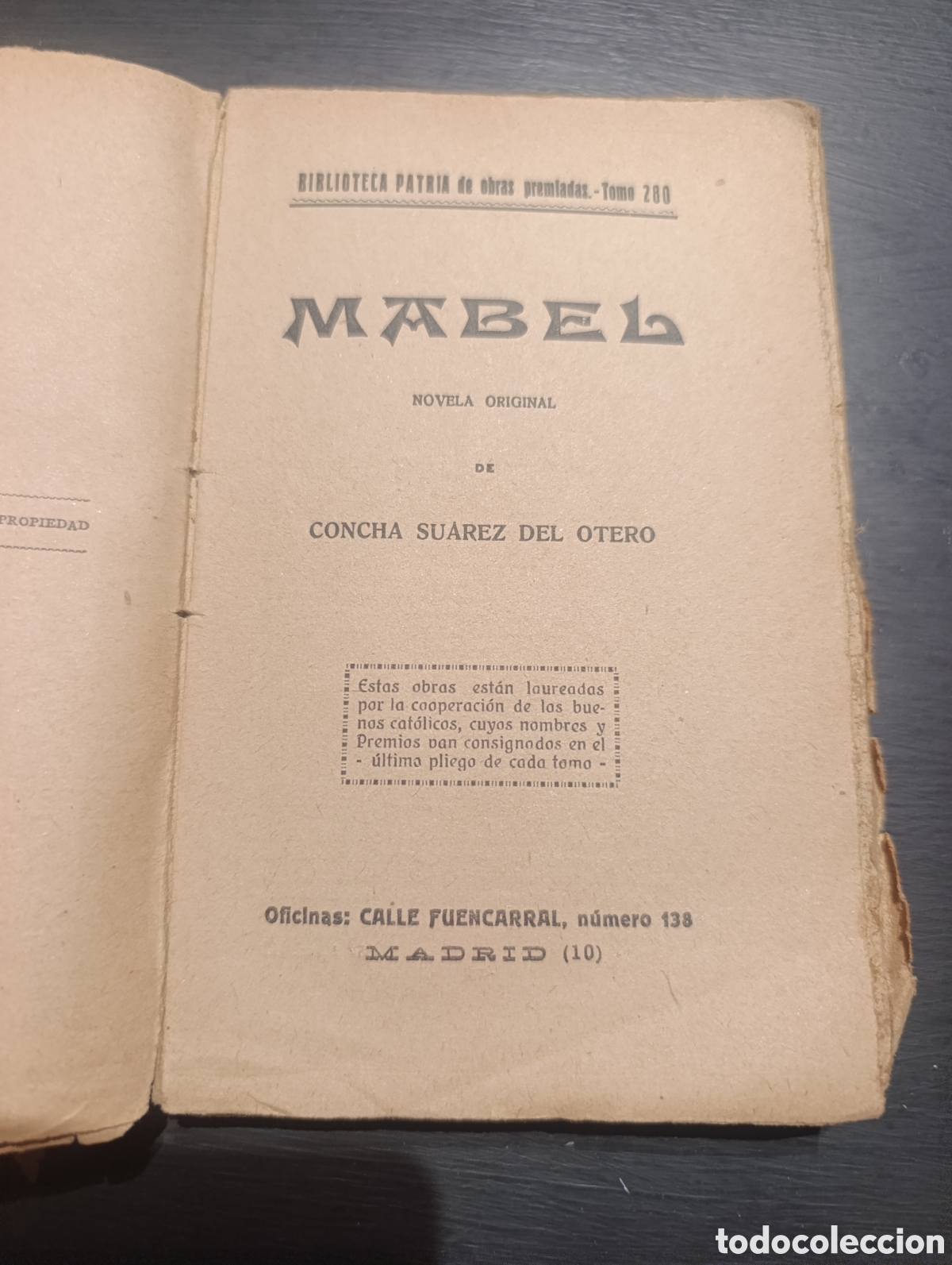Libros antiguos: MABEL NOVELA ORIGINAL DE CONCHA SUAREZ DEL OTERO - Foto 1