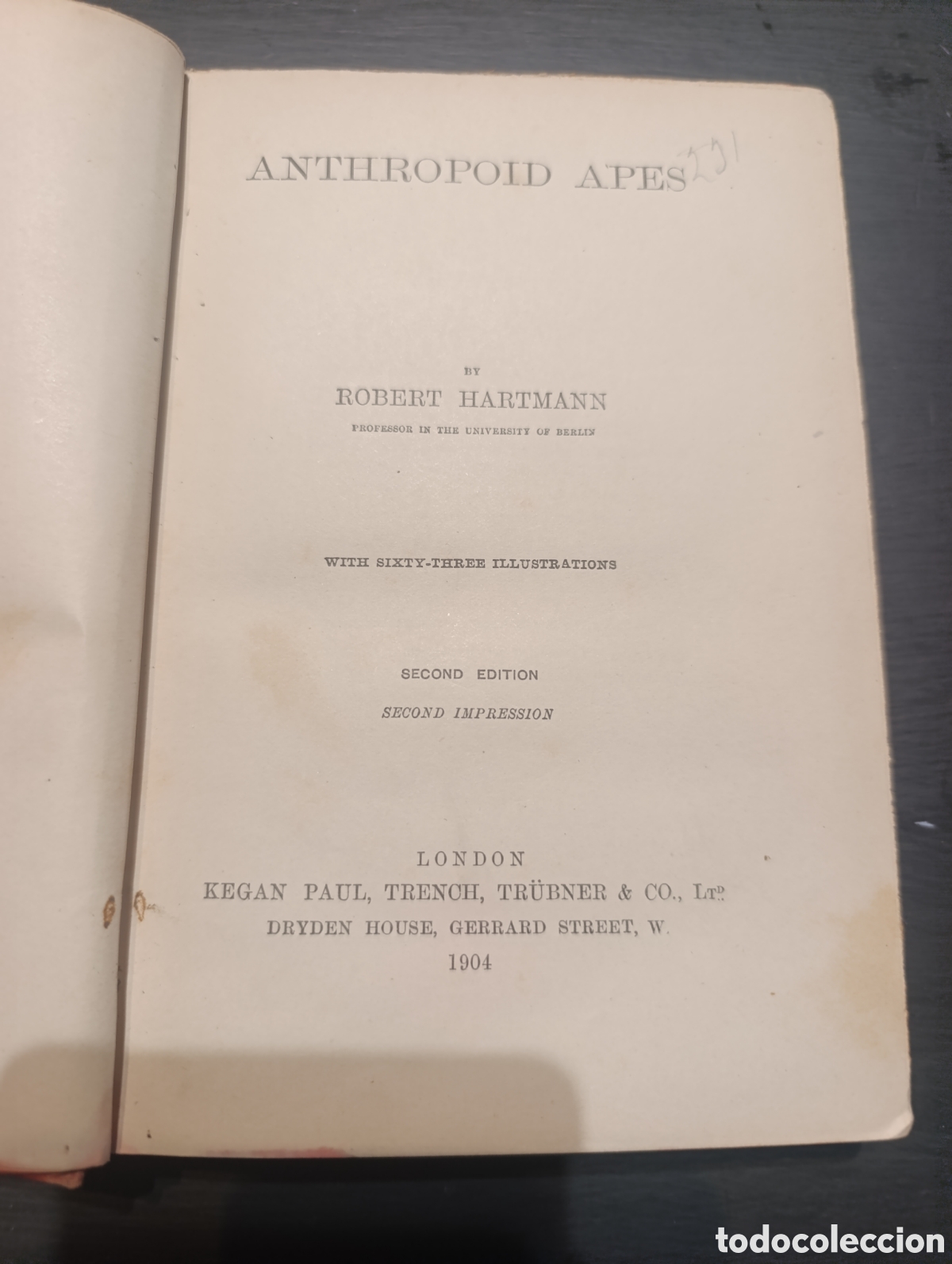 Libros antiguos: ANTHROPOID APES BY ROBERT HARTMANN. London 1904 - Foto 1
