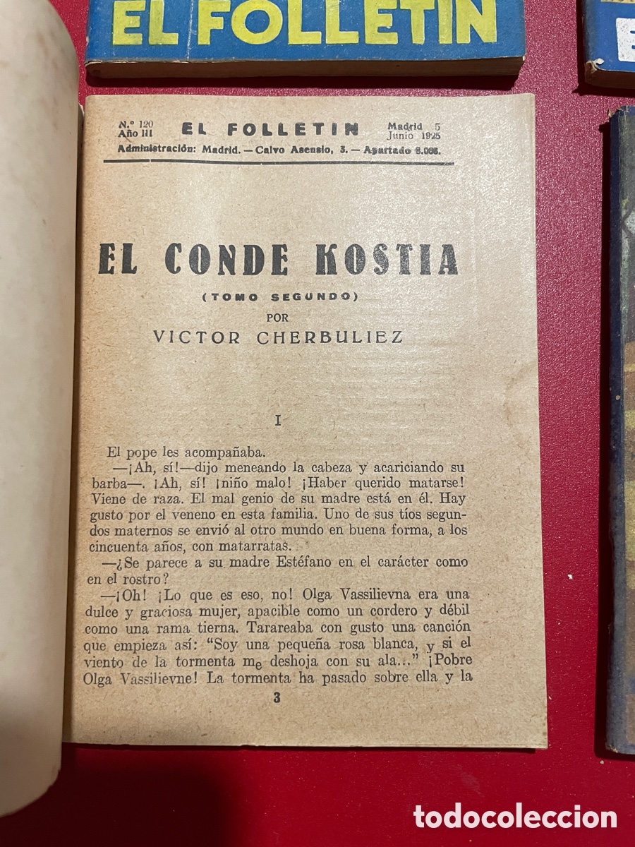 Libros antiguos: Cuatro ejemplares de El follet&iacute;n. A&ntilde;o III. - Foto 4