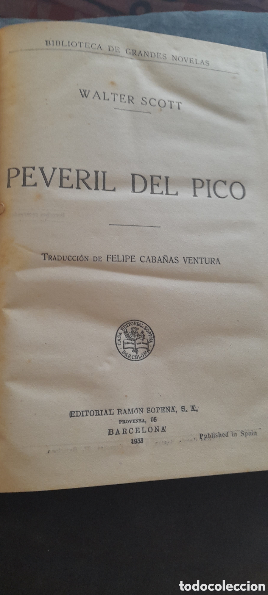 Libros antiguos: Peveril del pico. Walter Scott - Foto 3