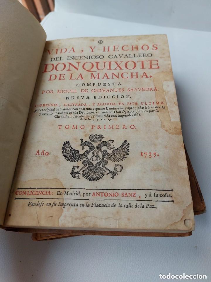 Libros antiguos: Quixote Cervantes 1735 XVIII - Foto 1