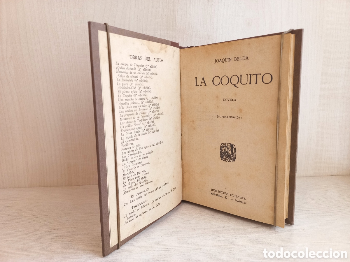 Libros antiguos: La Coquito. Joaqu&iacute;n Belda. Biblioteca Hispania. - Foto 3