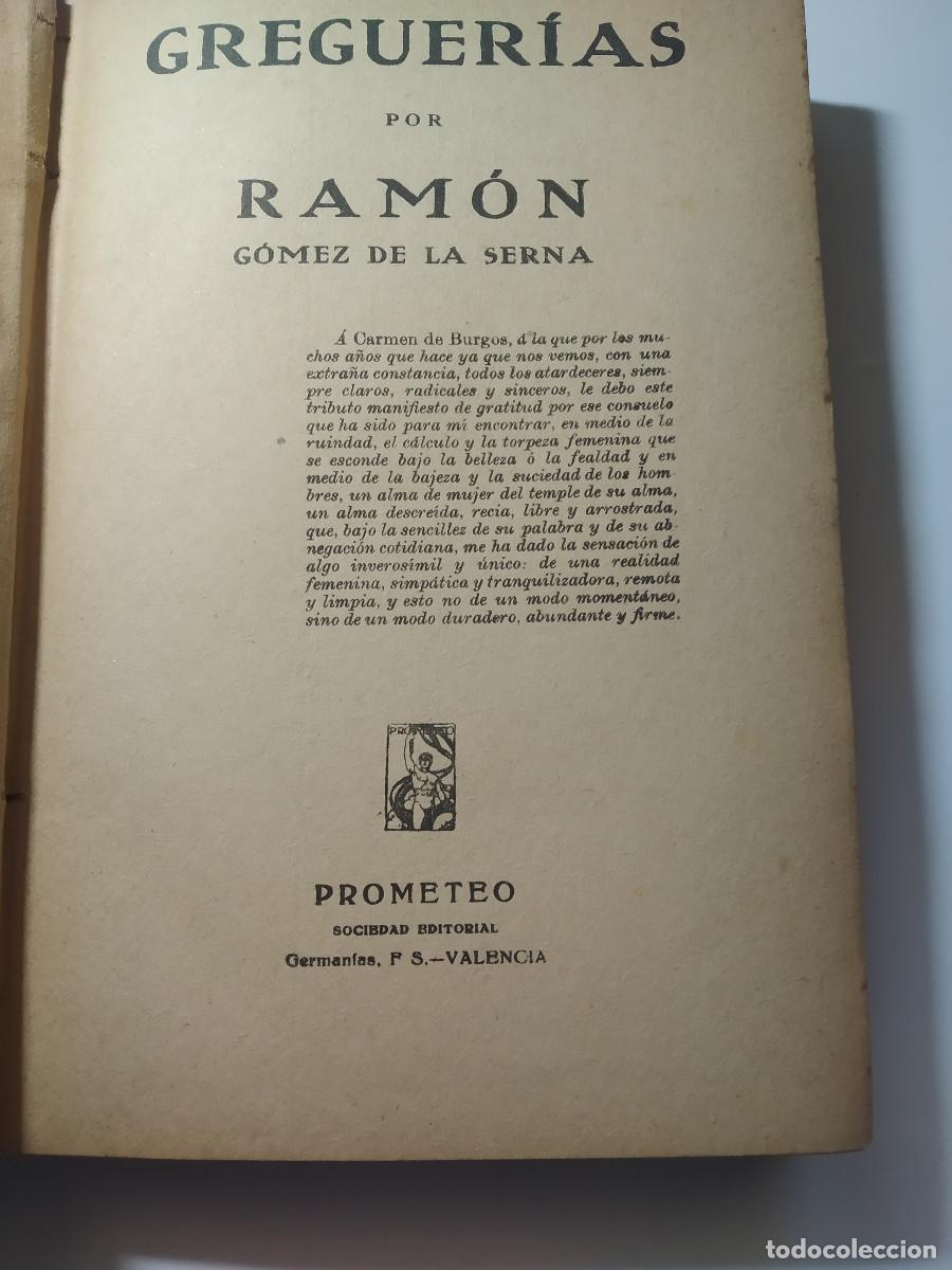 Libros antiguos: Greguerias, G&oacute;mez de la Serna 1ra edici&oacute;n - Foto 2