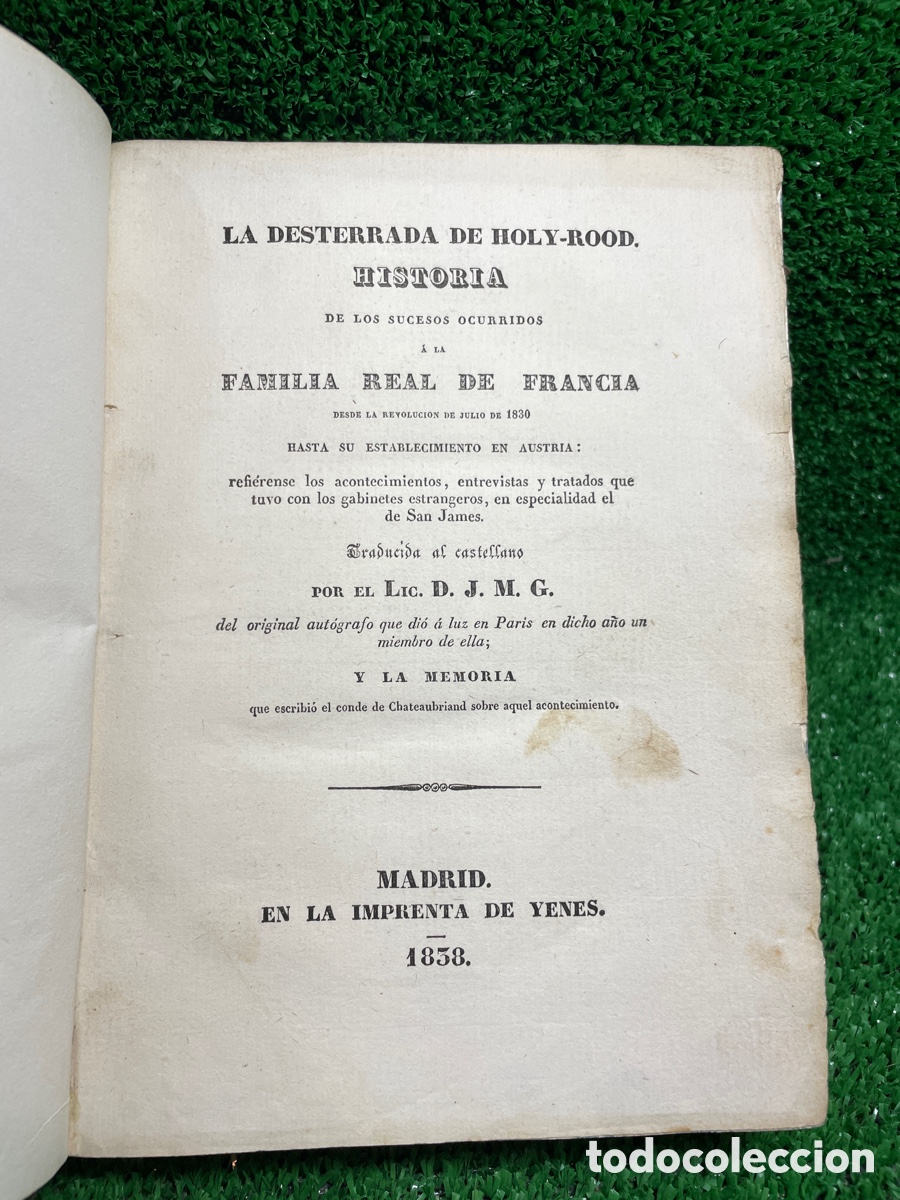 Libros antiguos: La Desterrada de Holly-Rood 1838 - B5 - Foto 1