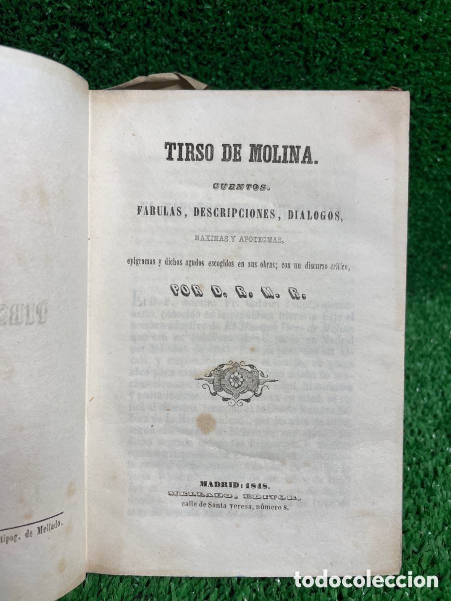 Libros antiguos: Cuentos - Tirso de Molina 1848 -B5 - Foto 1