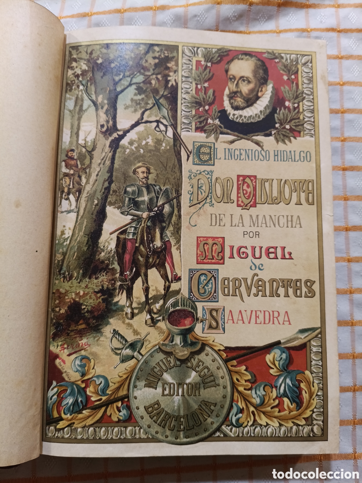 Libros antiguos: DON QUIJOTE DE LA MANCHA (MIGUEL SEGU&Iacute;, ) DOS TOMOS - Foto 1