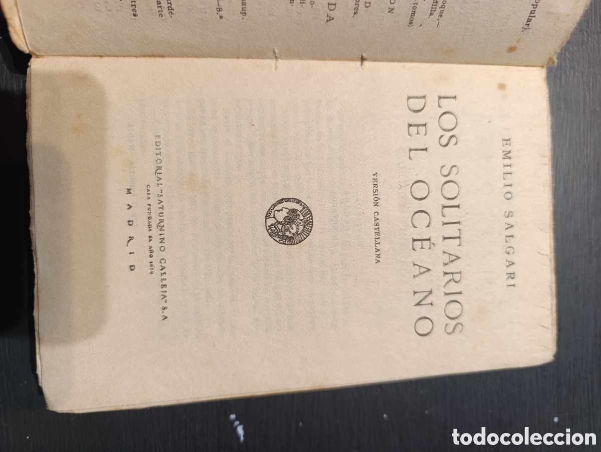 Libros antiguos: EMILIO SALGARI LOS SOLITARIOS DEL OC&Eacute;ANO. - Foto 6
