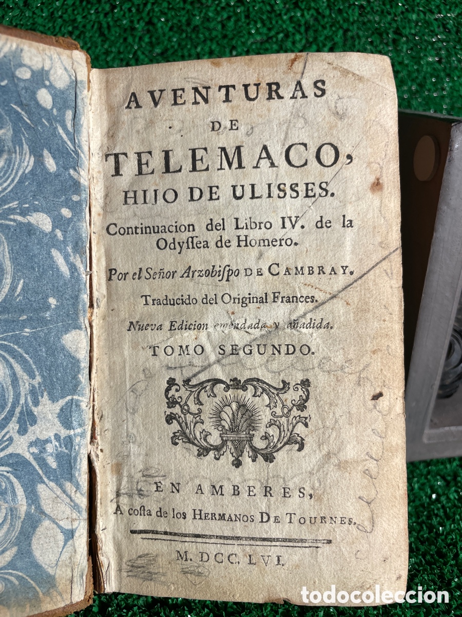 Libros antiguos: Aventuras de Telemaco -1761 - A4 - Foto 2