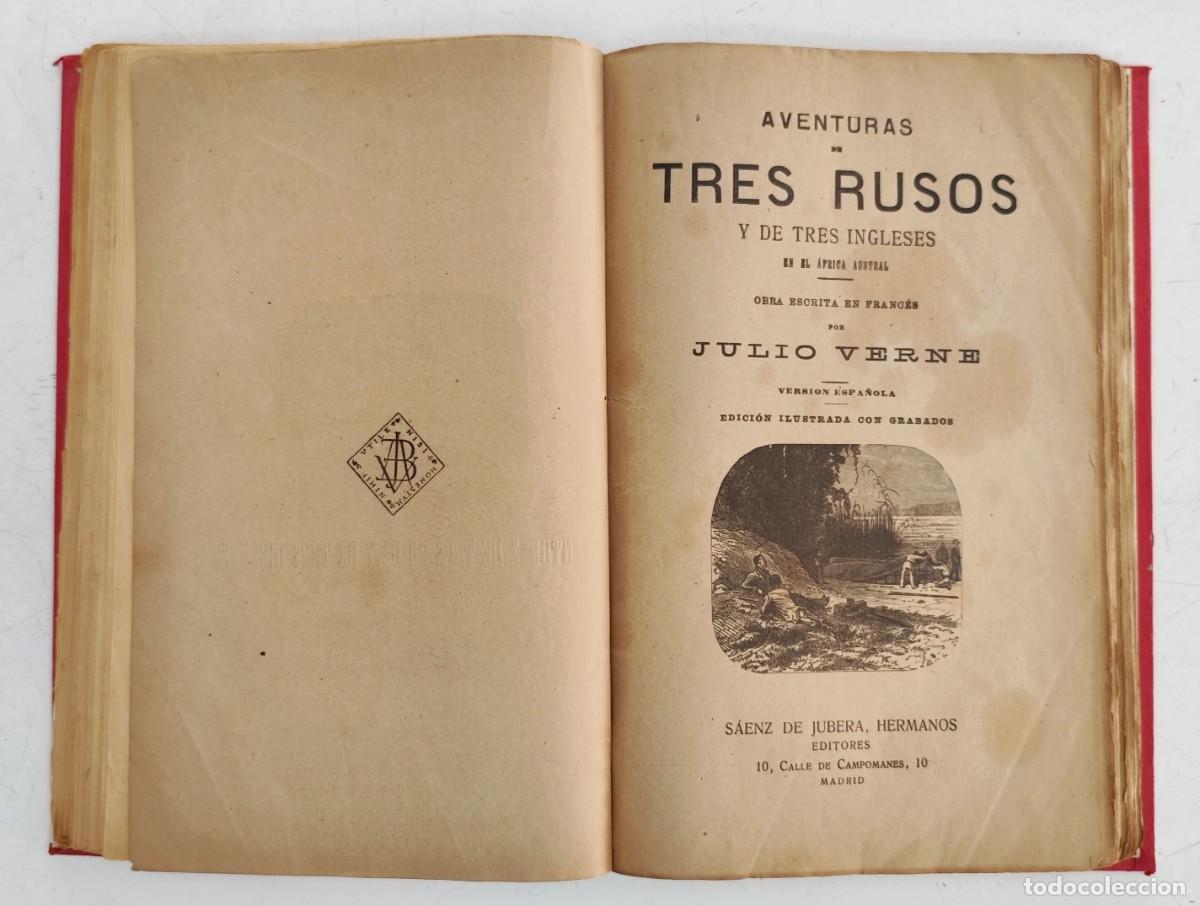 Libros antiguos: Tomo con obras de Julio Verne - Saenz de Jubera. - Foto 3