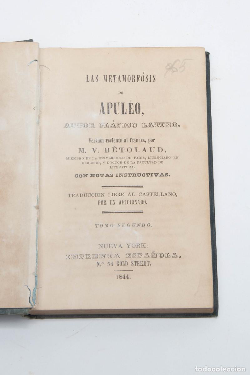 Libros antiguos: LAS METAMORFOSIS DE APULEO - Foto 2