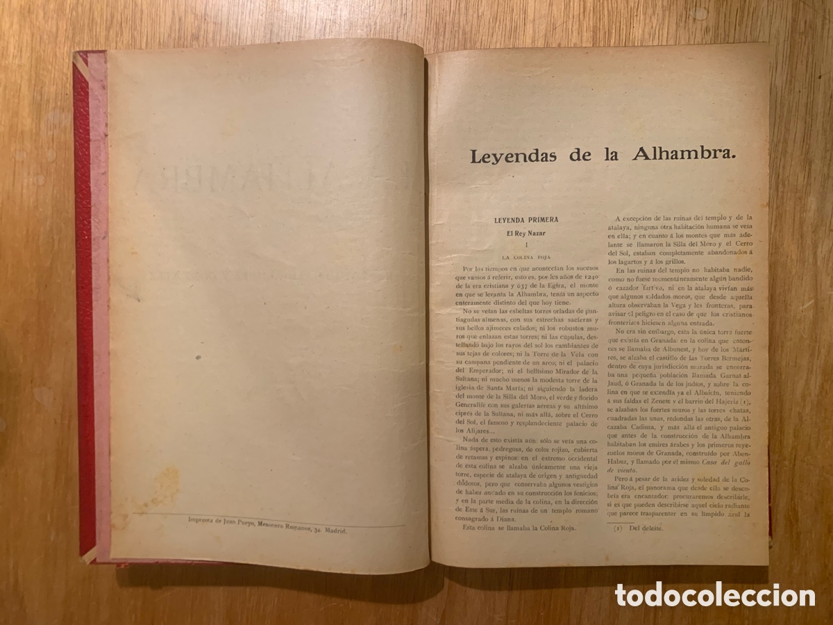 Libros antiguos: Leyendas de la Alhambra - Foto 3