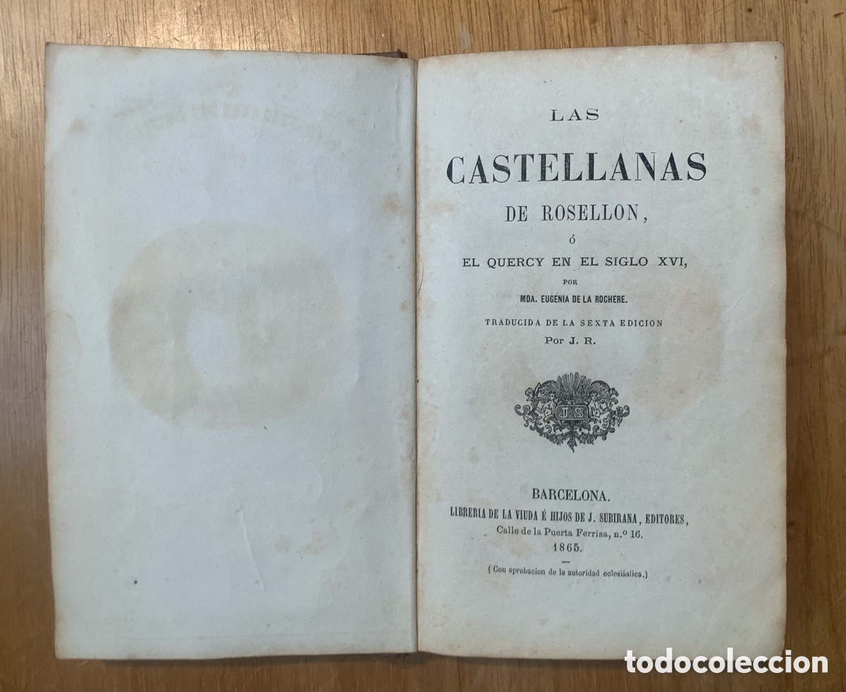 Libros antiguos: Las castellanas de Rosell&oacute;n - Foto 5
