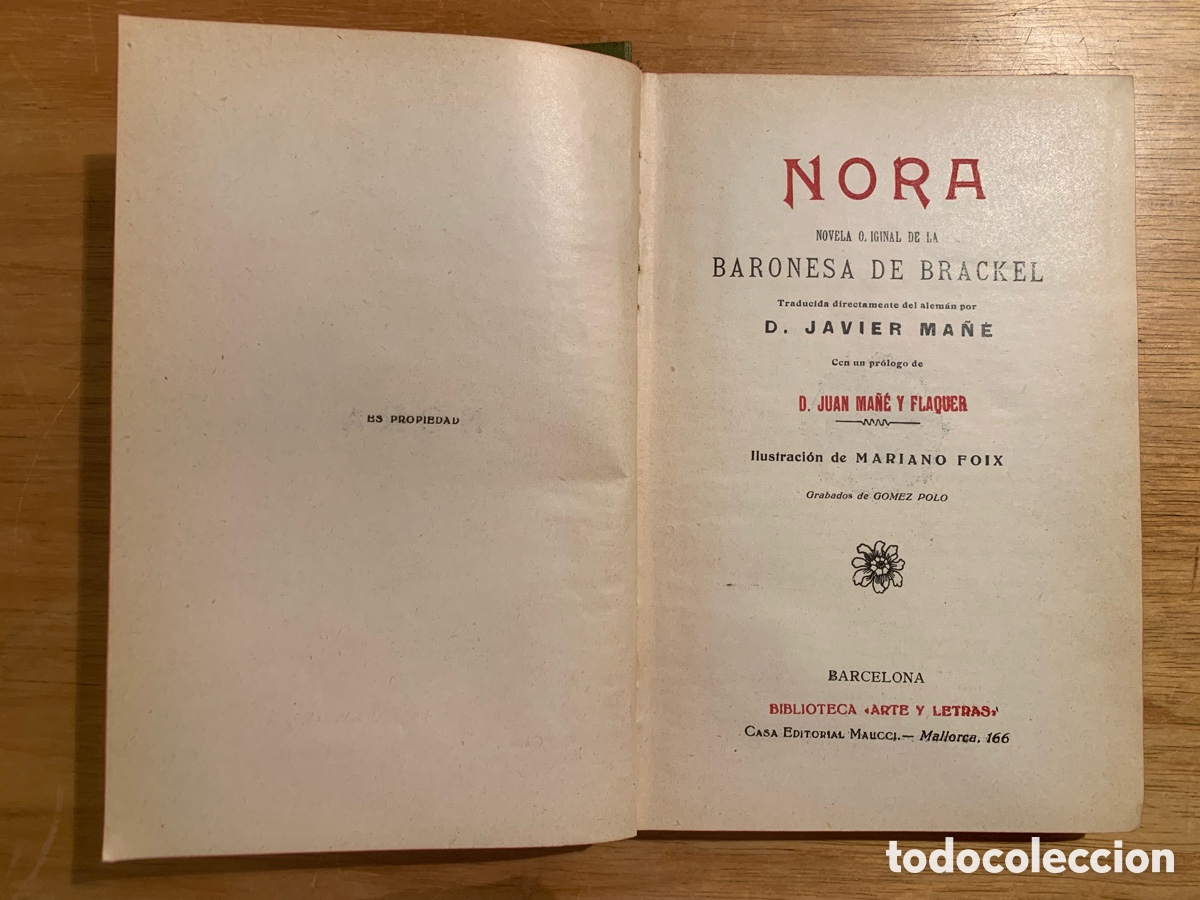 Libros antiguos: Nora. Baronesa de Brackel - Foto 4