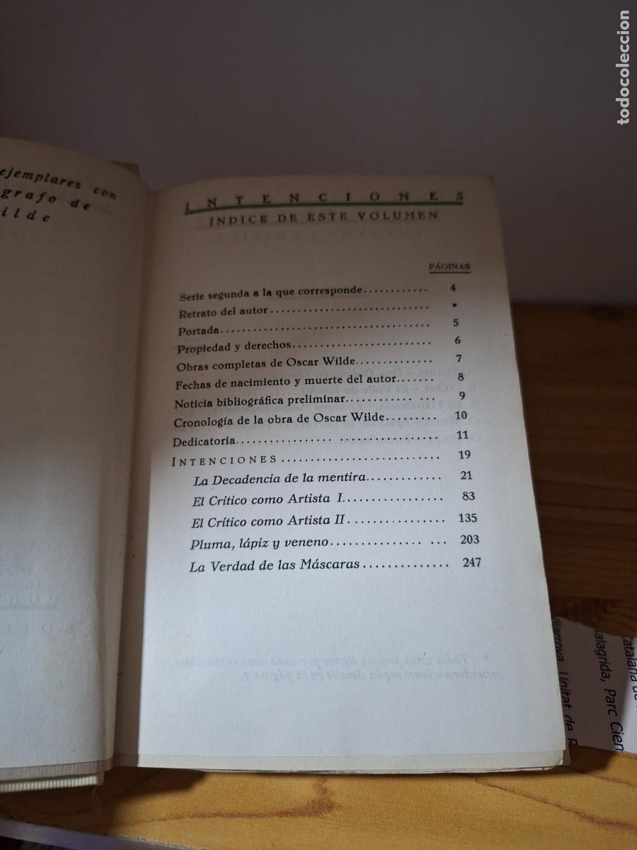 Libros antiguos: Intenciones - Oscar Wilde - Foto 4