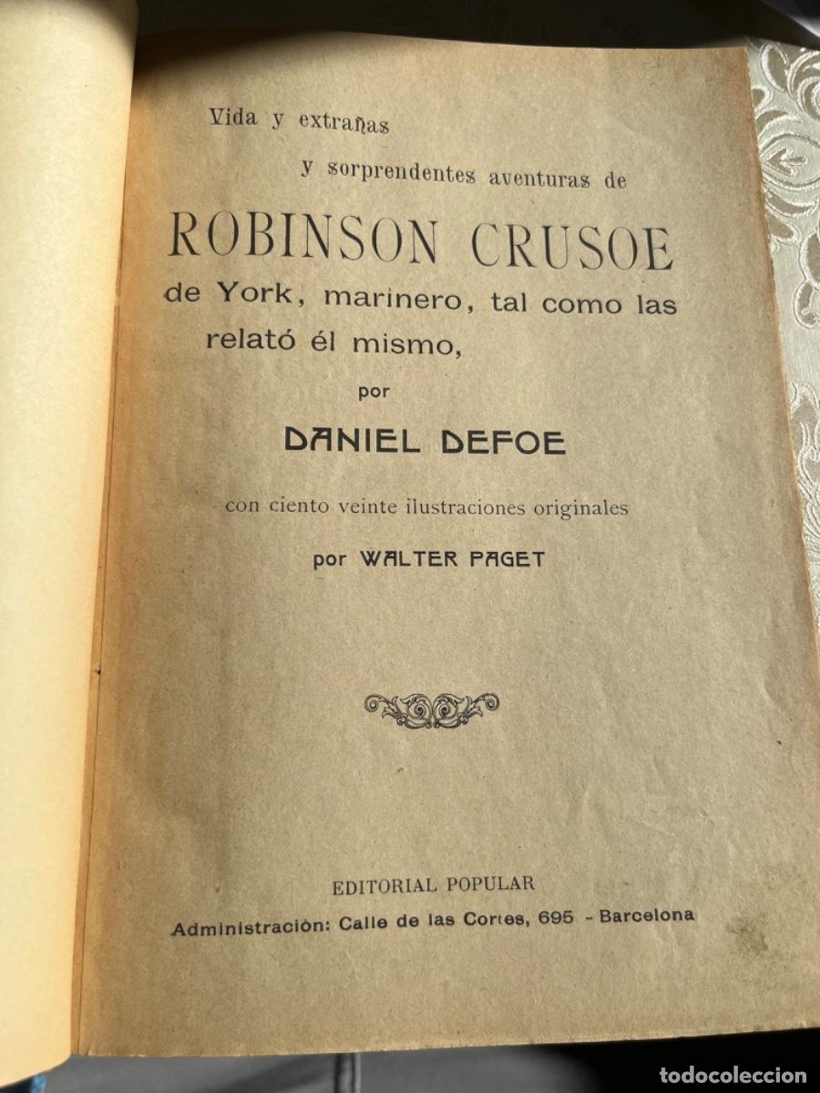 Libros antiguos: Defoe, Daniel.- Robinson Crusoe ( Ilustr. de Walter Paget) - Foto 3