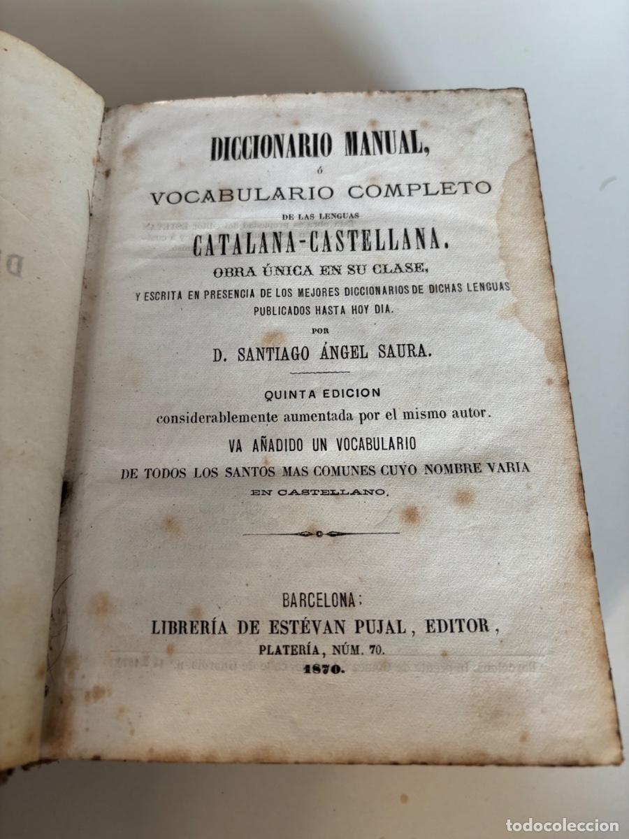 Libros antiguos: Diccionario Manual de las lenguas 1870 - Foto 1
