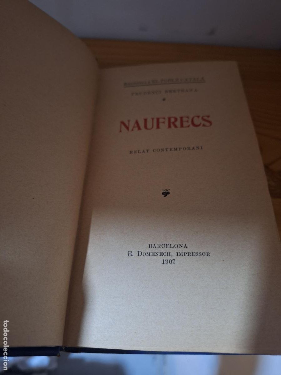 Libros antiguos: Naufrecs - Prudenci Bertrana - Foto 3