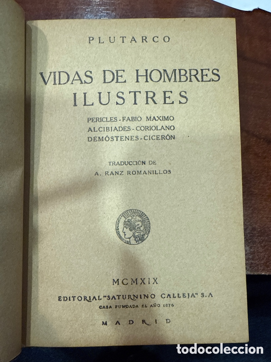 Libros antiguos: PLUTARCO. Vidas de hombres ilustres - Foto 2