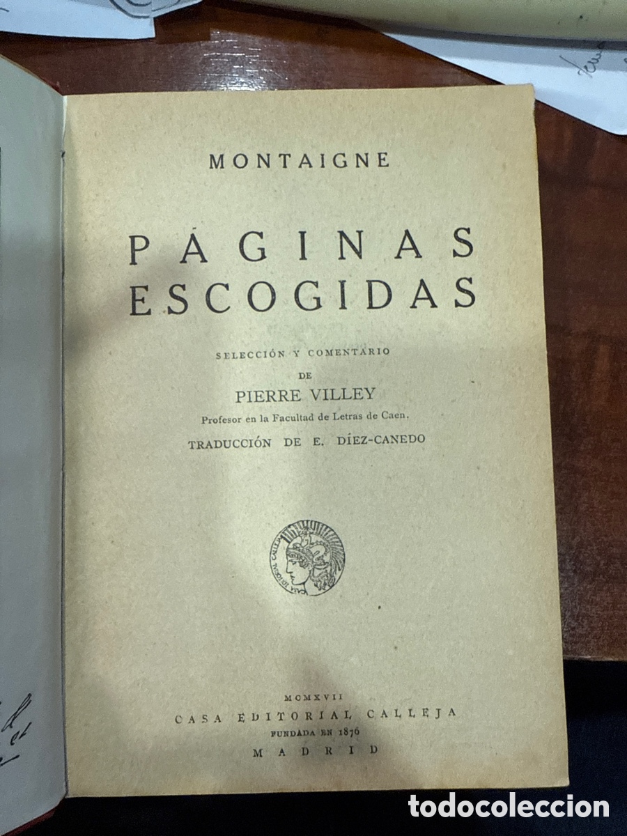 Libros antiguos: MONTAIGNE. P&aacute;ginas escogidas - Foto 2