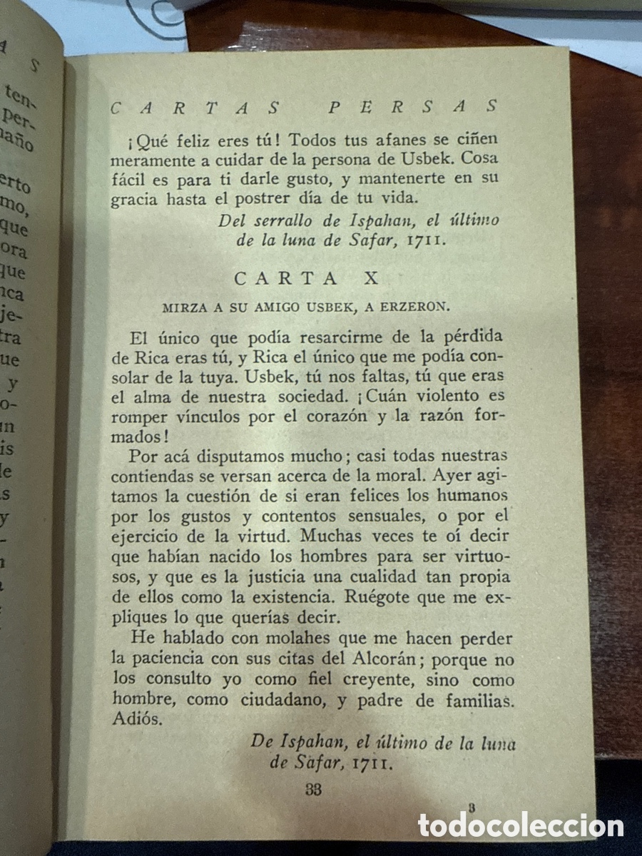 Libros antiguos: MONTESQUIEU. Cartas persas - Foto 3