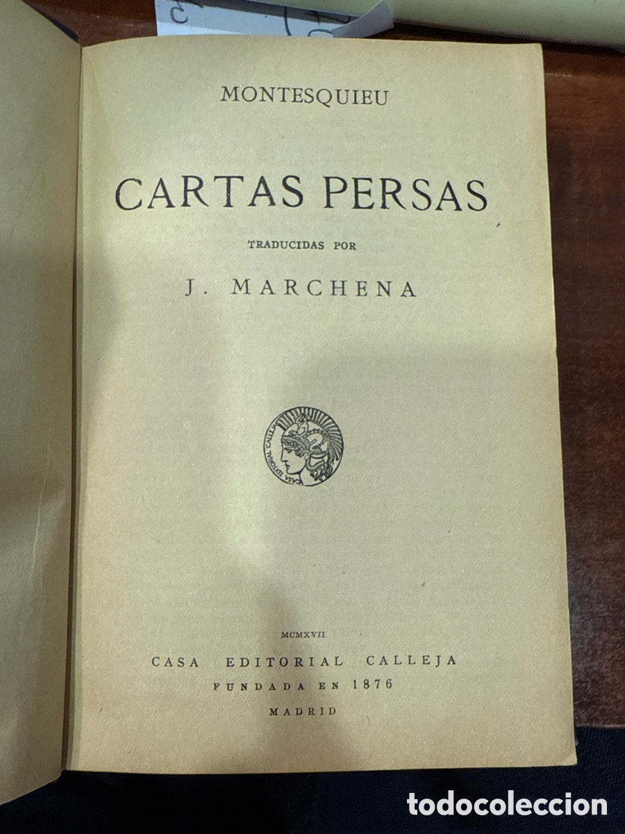 Libros antiguos: MONTESQUIEU. Cartas persas - Foto 2