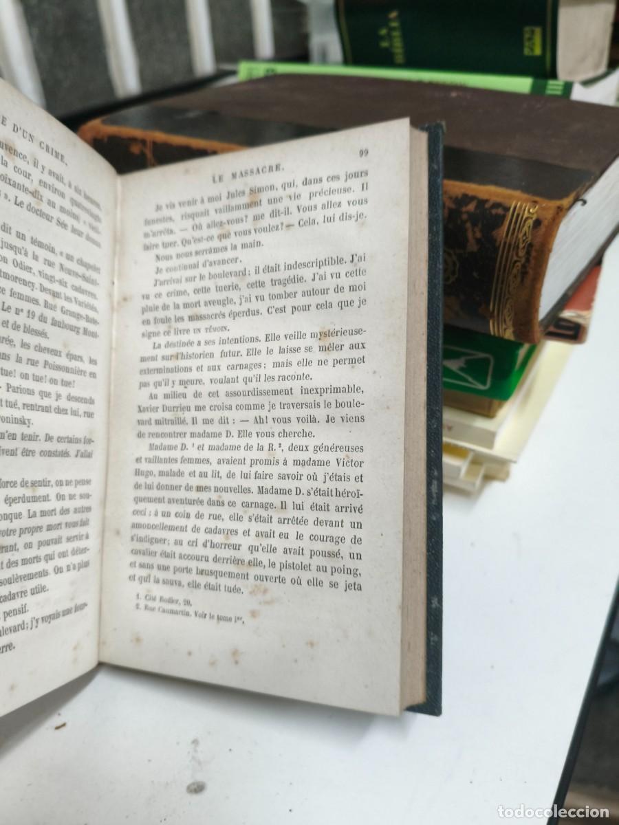 Libros antiguos: V&iacute;ctor Hugo. Histoire dUn Crime. - Foto 3