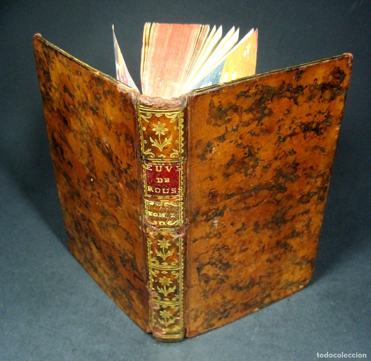 Libros antiguos: A&ntilde;o 1753 Jean-Baptiste Rousseau Odas y Cantatas de Extraordinaria encuadernaci&oacute;n Grabado
