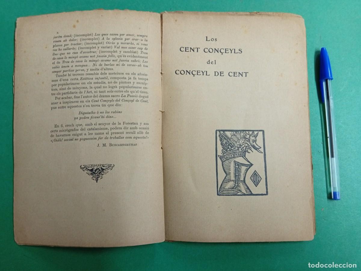 Libros antiguos: Antiguo libro Los Cent Con&ccedil;eyls del Con&ccedil;eyl de Cent. Barcelona 1908. Catal&agrave;. - Foto 3