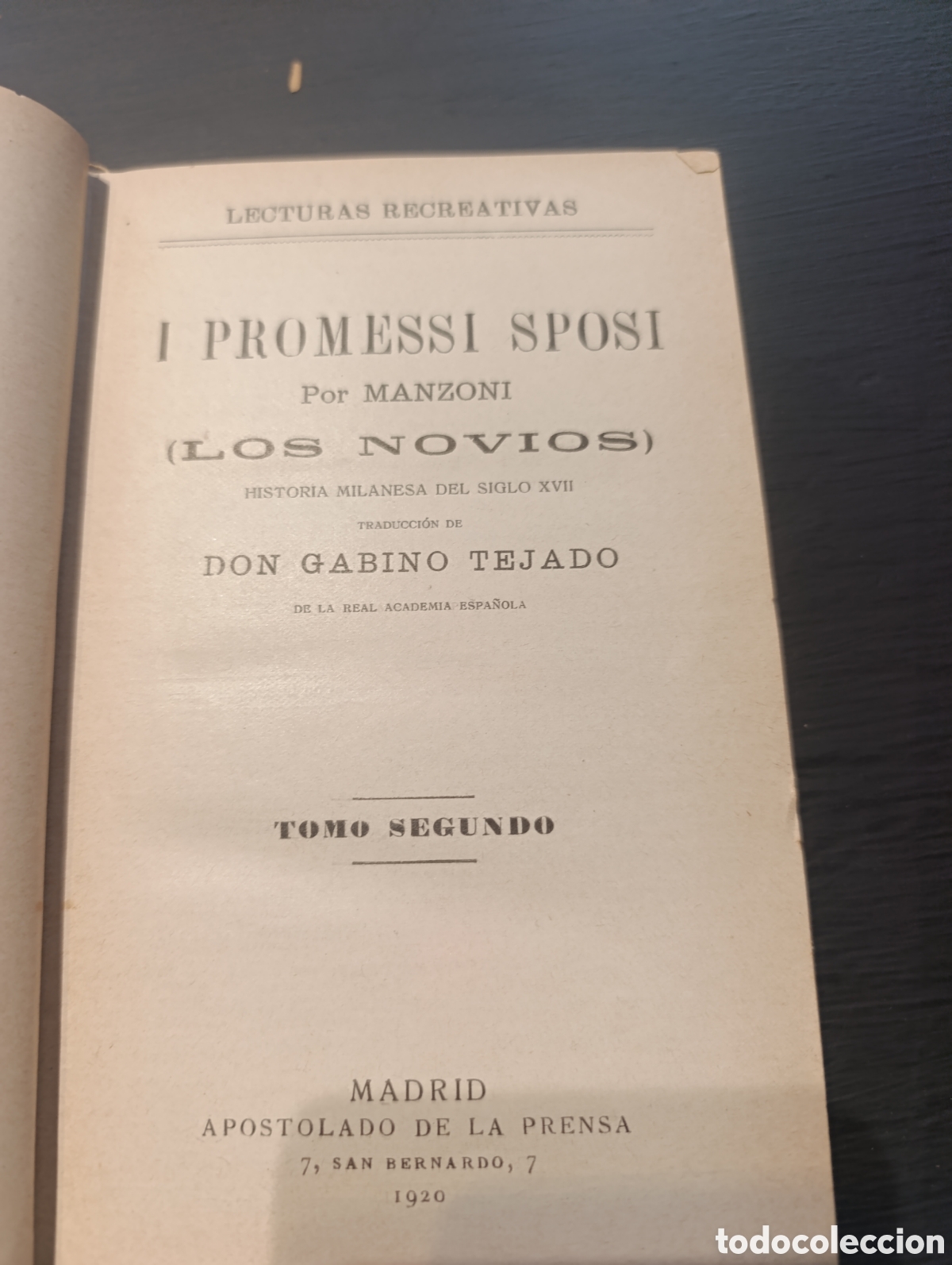 Libros antiguos: Manzoni Los Novios. 1920 - Foto 4